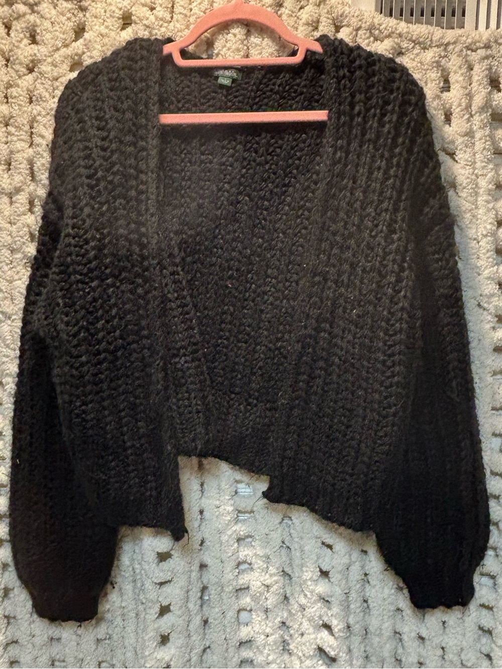 wild fable Black Chunky Open-Front Cardigan